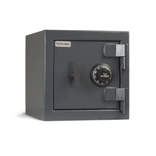 AMSEC MS1414C Mini Safe Combination Dial Lock, Charcoal Gray Textured, 67lb