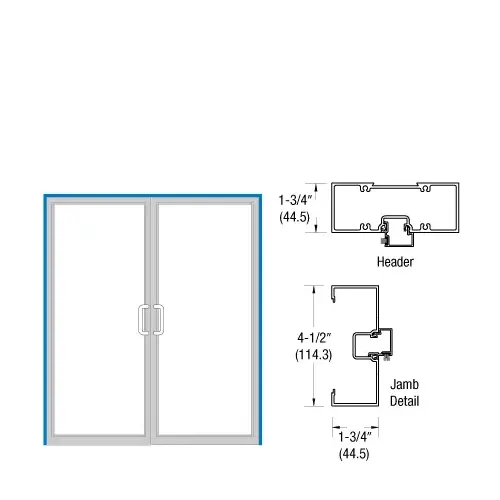 CRL-U.S. Aluminum 0Z4222272 Bronze Anodized Open Back Up and Over Door Frame for Pair of Doors with Offset Pivots, Panics and Using Surface Closers