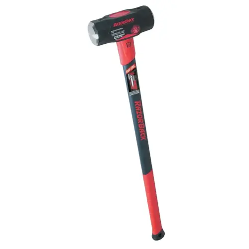 Sledge Hammer, 10 lb Head, 34.26 in Fiberglass Handle Black; Red