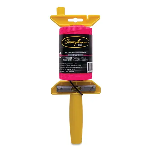 Stringliner 24462-XCP48 Pro Level Wiz Reloadable Line Mason's Reel, 500 ft, Braided, Fluorescent Pink