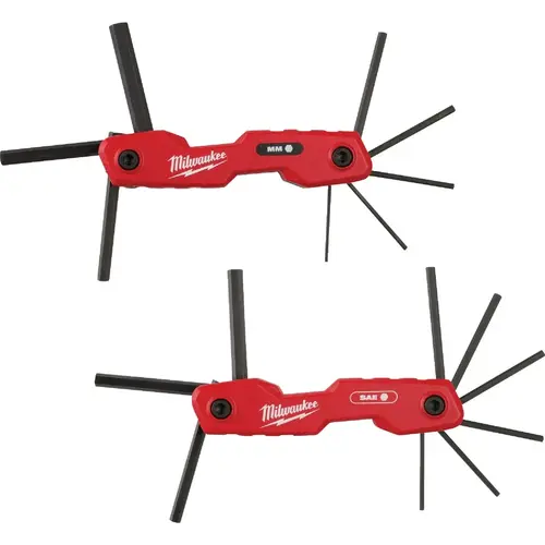 SAE/Metric Folding Hex Key Set, 17-Piece - pack of 2