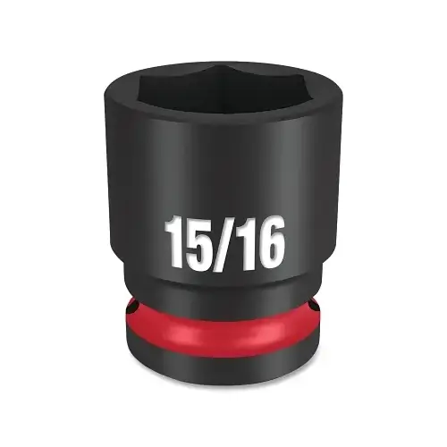 SHOCKWAVE Impact Duty Series Shallow Impact Socket, 15/16 in Socket, 1/2 in Drive, Square Drive Black Phosphate