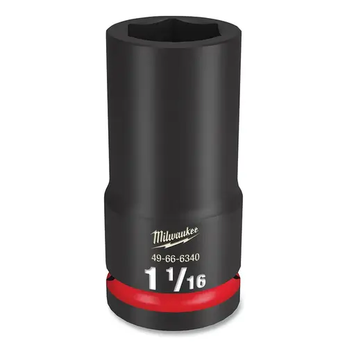 SHOCKWAVE Impact Duty Series Deep Impact Socket, 1-1/16 in Socket, 3/4 in Drive, Square Drive Black Phosphate