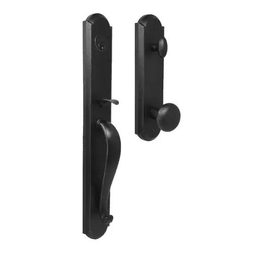  Wiltshire Single Cylinder Handle set with Wexford Knob in the Black finish