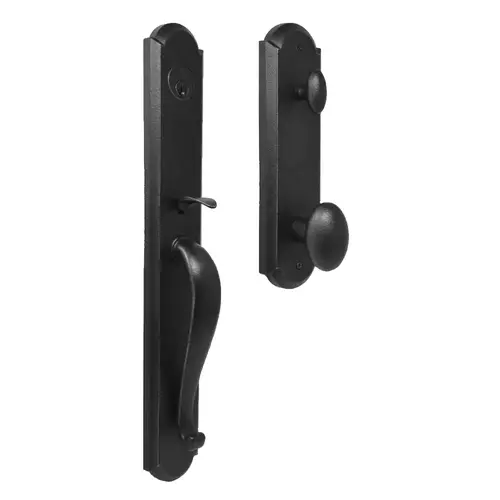  Wiltshire Single Cylinder Handle set with Durham Knob in the Black finish