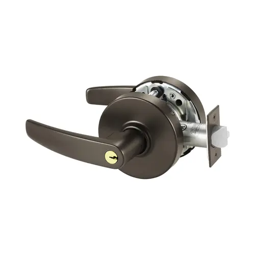 Storeroom Cylindrical Lock Grade 1 with B Lever and L Rose and ASA Strike and LA Keyway Dark Bronze Finish