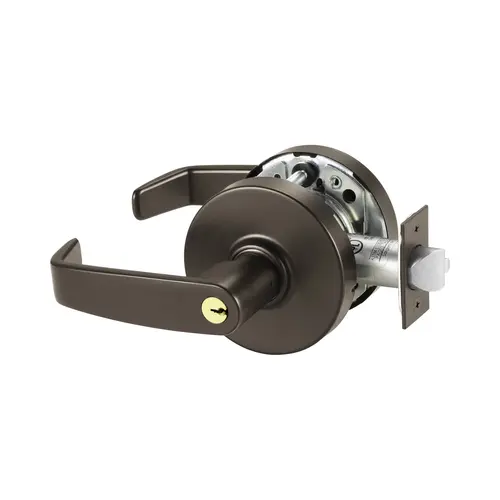 Office Cylindrical Lock Grade 1 with L Lever and L Rose and ASA Strike and LA Keyway Dark Bronze Finish