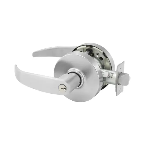 Classroom Lever Lock Grade 1 with P Lever and L Rose with LA Keyway and ASA Strike Satin Chrome Finish