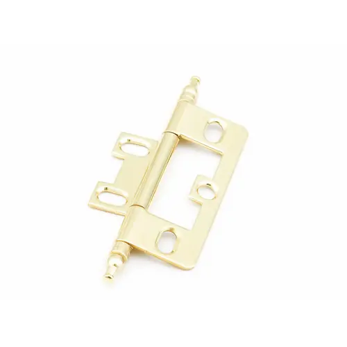 Minaret Tip Non-Mortise Cabinet Hinge Bright Brass Finish