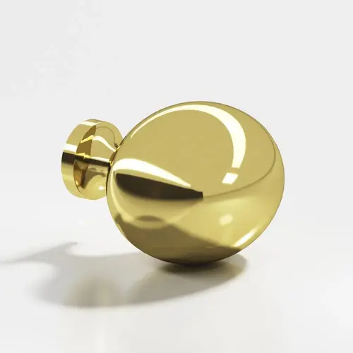 Colonial Bronze 1983A 198 Series Oval 1" x 1-1/4" Cabinet Knob Unlacquered Polished Brass Finish
