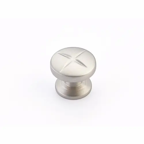 1-3/8" Grooved Northport Round Cabinet Knob Satin Nickel Finish