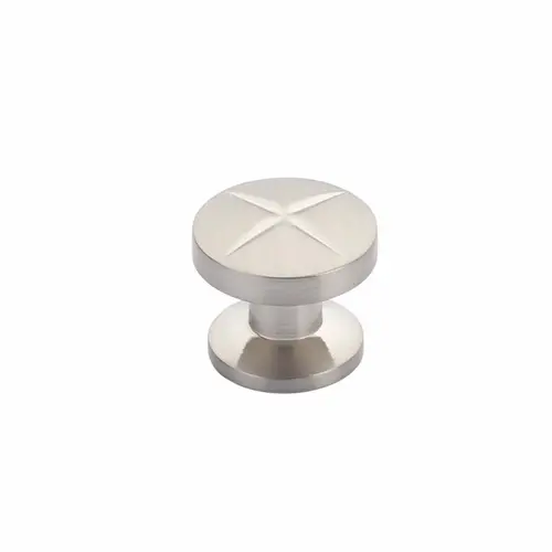 1-3/8" Grooved Northport Round Cabinet Knob Brushed Nickel Finish