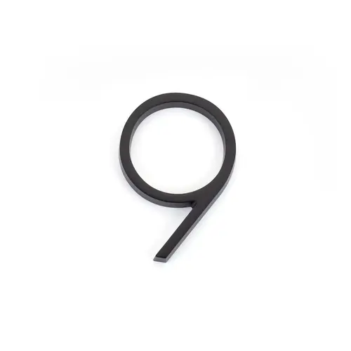 7" Modern # 9 House Number Flat Black Finish