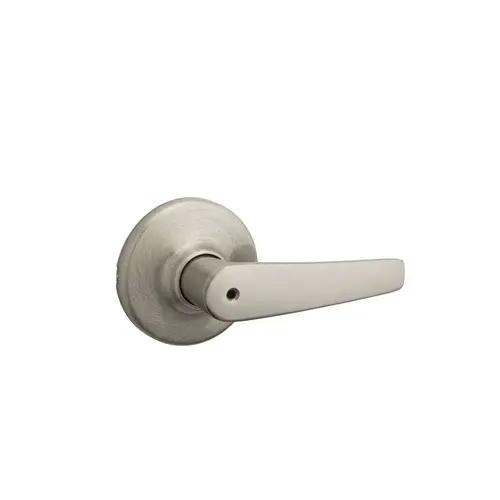 Delta Lever Privacy Door Lock with 6AL Latch and RCS Strike Satin Nickel Finish