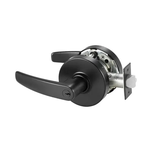 Storeroom or Closet (F86) Cylindrical Lever Lock Grade 1 with P Lever and L Rose with Schlage Prep and ASA Strike Black Suede Powder Coat Finish