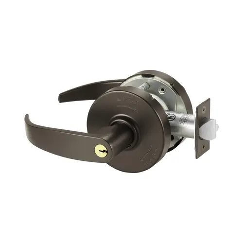 Classroom Security Intruder (F110) Double Cylinder Cylindrical Lever Lock Grade 1 with P Lever and L Rose with Schlage Prep and ASA Strike Dark Bronze Finish