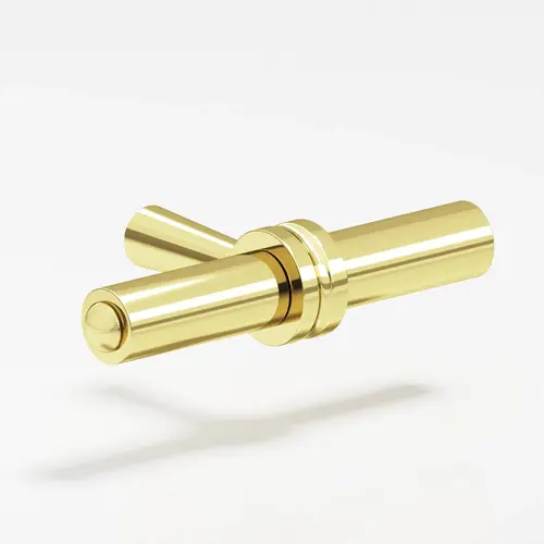 308 Series 1-7/16 T Style Solid Brass Cabinet Knob Polished Brass Finish