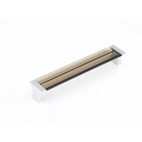 6-5/16" Center to Center Positano Smoke Cabinet Pull Polished Chrome Finish