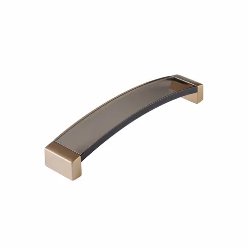 6-5/16" Center to Center Positano Arch Smoke Cabinet Pull Signature Satin Brass Finish