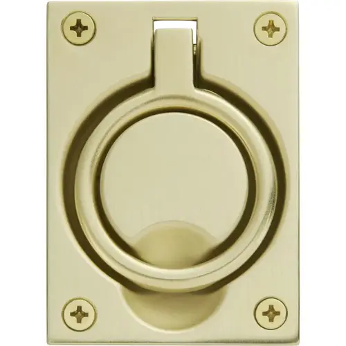 Flush Ring Pull Lifetime Satin Brass Finish