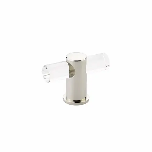 Lumiere Cabinet T Knob with Acrylic Polished Nickel Finish