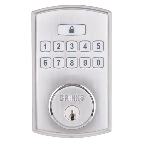 Brinks 4390119 Electronic Keypad Series Deadbolt Lock Satin Nickel Finish