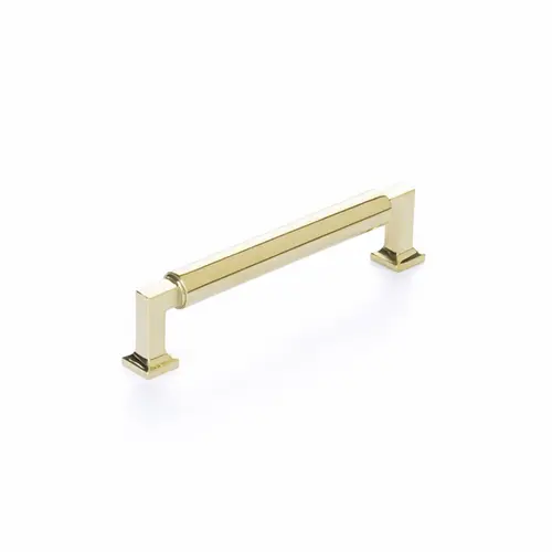 5" Center to Center Haniburton Cabinet Pull Unlacquered Brass Finish