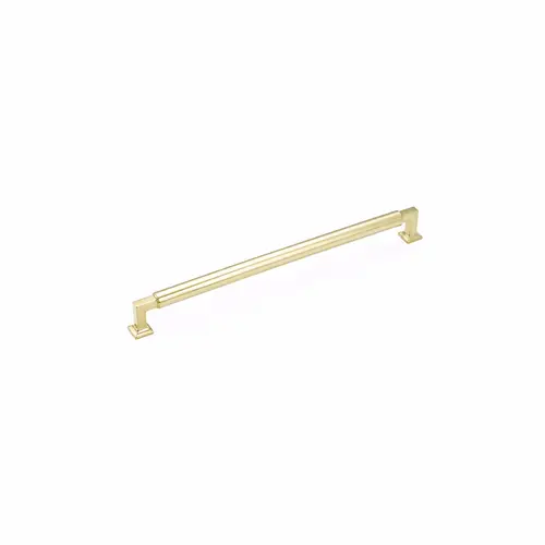 Back to Back 12" Center to Center Haniburton Appliance Pulls Unlacquered Brass Finish