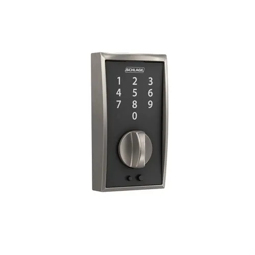 Century Keyless Touch Deadbolt Vis Pack with 12287 Latch and 10116 Strike Satin Nickel Finish