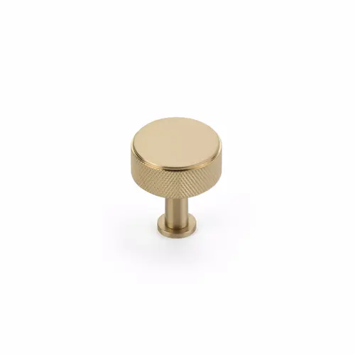 1-1/4" Center to Center Pub House Knurled Cabinet Knob Signature Satin Brass Finish