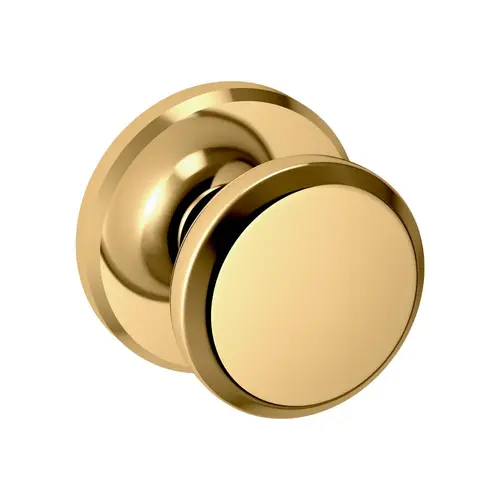 Preconfigured 5023 Knob with R016 Rose Half Dummy Lock Unlacquered Brass Finish - Baldwin Quickship Item *