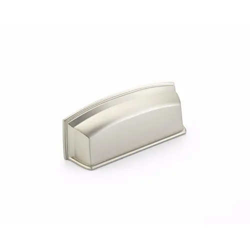 Menlo Park 3-1/2" Center to Center Cabinet Cup Pull Satin Nickel Finish