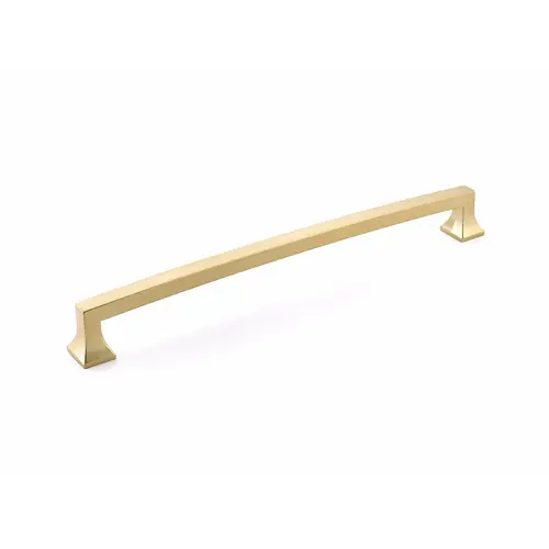 Concealed Surface Mounted 15" Center to Center Menlo Park Arched Appliance Pull Signature Satin Brass Finish