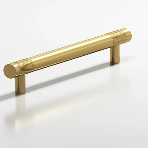 557 Series 4" Center to Center 5" Overall Cabinet Pull with Through Bolt Mount Satin Brass Finish