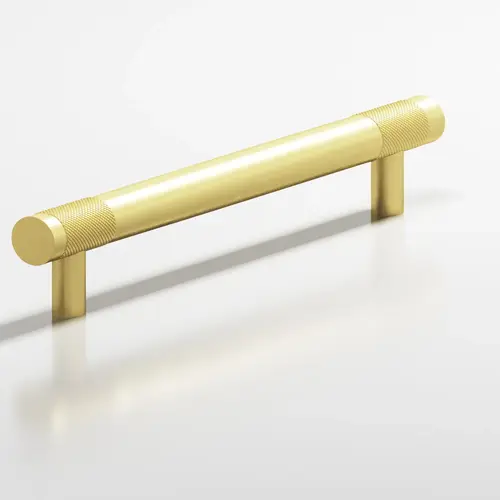 557 Series 4" Center to Center 5" Overall Cabinet Pull with Through Bolt Mount Matte Satin Brass Finish