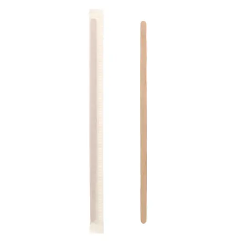 Royal 7.5 Inch Individually Wrapped Wood Coffee Stirrer, 500 Each