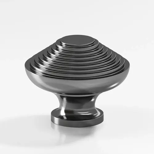 633 Series 1-1/2" Grooved Cabinet Knob Satin Graphite Finish