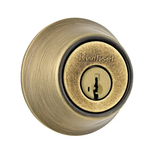 Double Cylinder Deadbolt SmartKey with RCAL Latch and Dual RCS and 5303 Full Lip Strike Antique Brass Finish