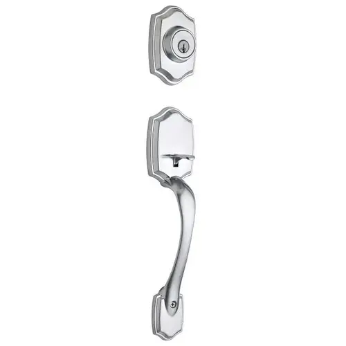 Belleview Single Cylinder Exterior Handleset SmartKey with RCAL Latch and Dual RCS and 5303 Full Lip Strike Satin Chrome Finish