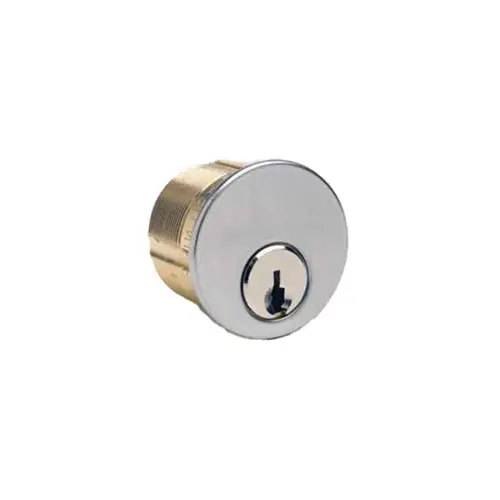 Keyed Different 1" 5 Pin Mortise Cylinder with Schlage C Keyway and Standard Cam Aluminum Finish