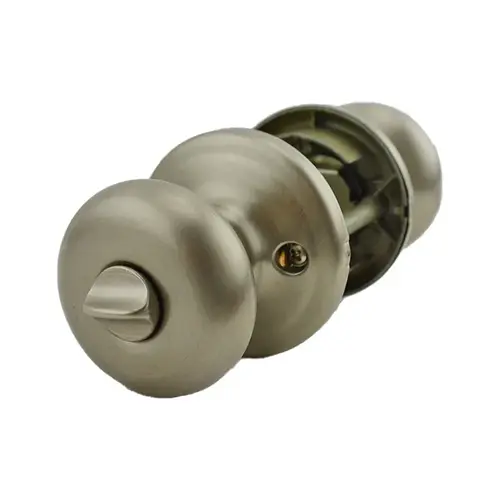 Hancock Knob Entry Door Lock with 6AL Latch and RCS Strike Satin Nickel Finish