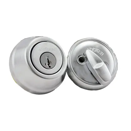 Single Cylinder Deadbolt SmartKey with 6AL Latch and STRKP Strike Pack which includes Square Corner, Round Corner and 5303 Round Corner Full Lip Strikes Satin Chrome Finish