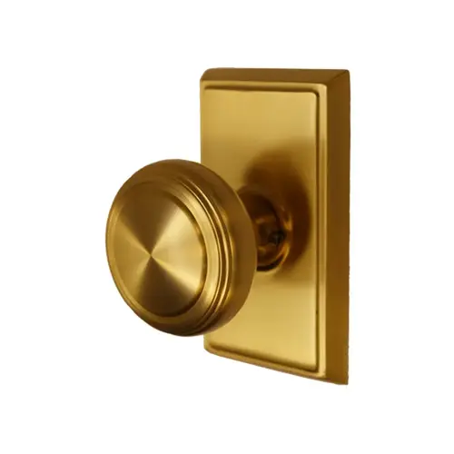 Norwich Knob Dummy Pair With Rectangular Rose Satin Brass Finish