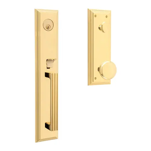 Tremont Full Escutcheon Full Dummy Tubular Handleset with 5069 Knob Lifetime Brass Finish