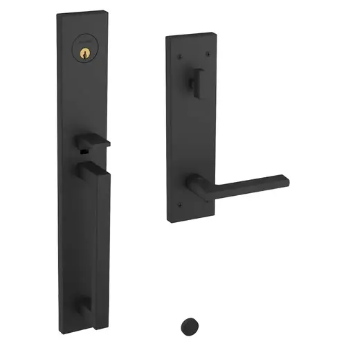 Minneapolis Full Escutcheon Left Hand Single Cylinder Entry Tubular Handleset with 5162 Lever Satin Black Finish