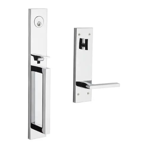 Minneapolis Full Escutcheon Left Hand Full Dummy Tubular Handleset with 5162 Lever Bright Chrome Finish