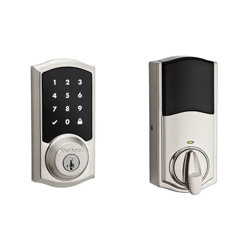 Z-Wave ZW500 Enabled Traditional Smartcode Touchscreen Deadbolt with RCAL Latch and RCS Strike Satin Nickel Finish