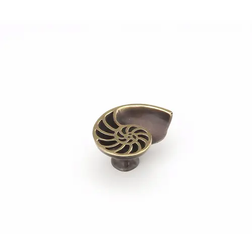 Left Hand Nature Shell Cabinet Knob Bronze Finish