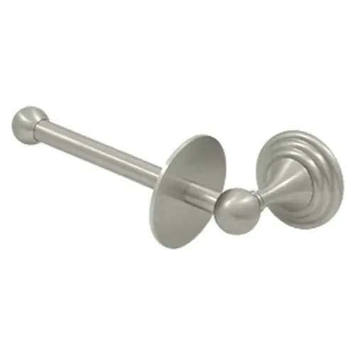 Toilet Paper Holder Single Post, 98C Series, Solid Brass Satin Nickel