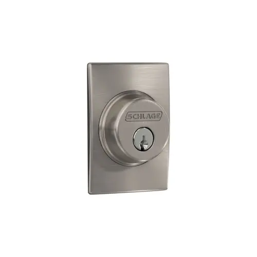 Century Single Cylinder Deadbolt C Keyway with 12287 Latch and 10116 Strike Satin Nickel Finish